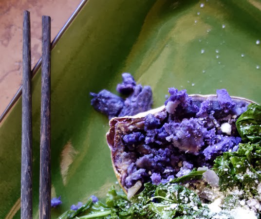 Baked Purple Taro with Kale