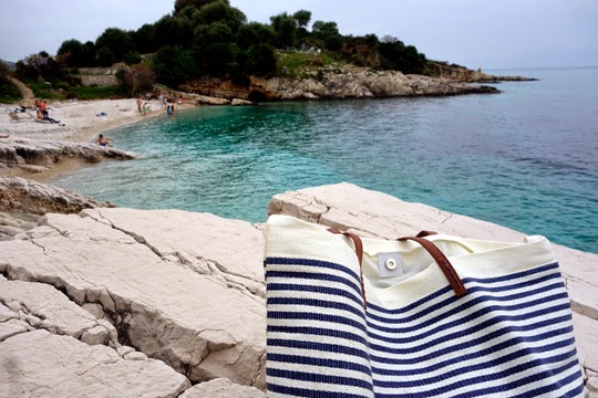 Picnic Lunch on the Beach in Kassiopi, Greece