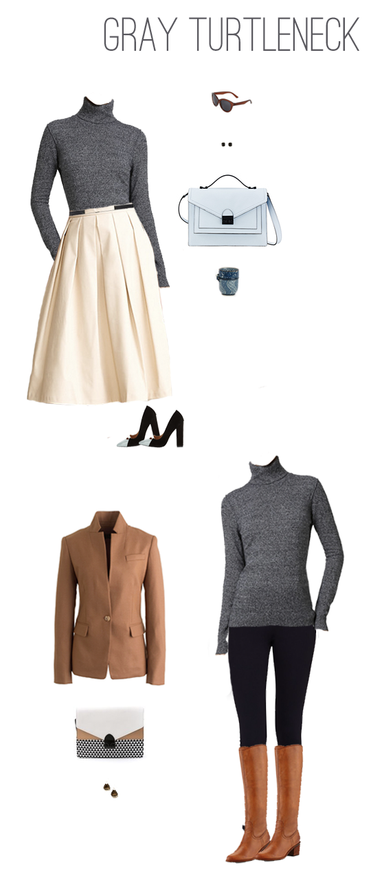 What to Wear: Gray Turtleneck Two Ways