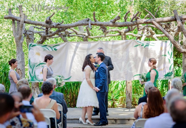 Hand-Painted Canvas Wedding Banner