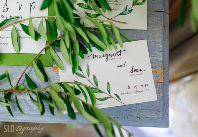 Hand-Painted Olive Branch Wedding Invitations