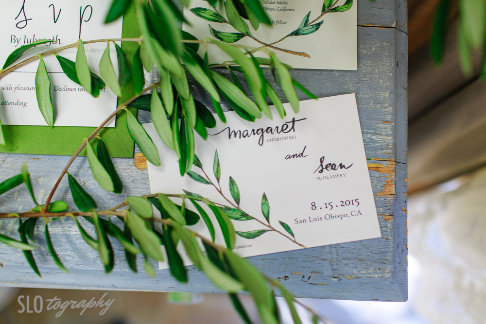 Hand-Painted Olive Branch Wedding Invitations
