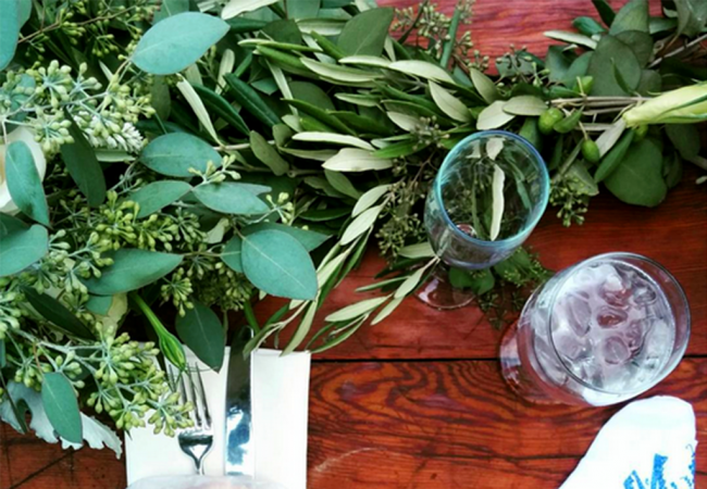 DIY Wedding Flowers with Olive Branches, Eucalyptus, Roses