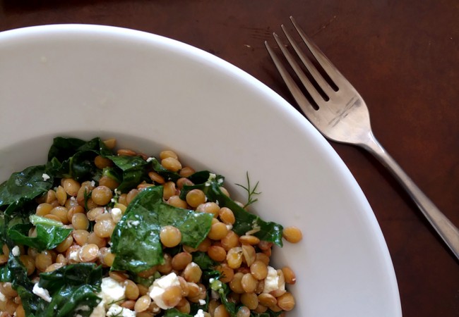 Warm Green Lentil & Kale Salad: A Favorite Work-from-Home Lunch