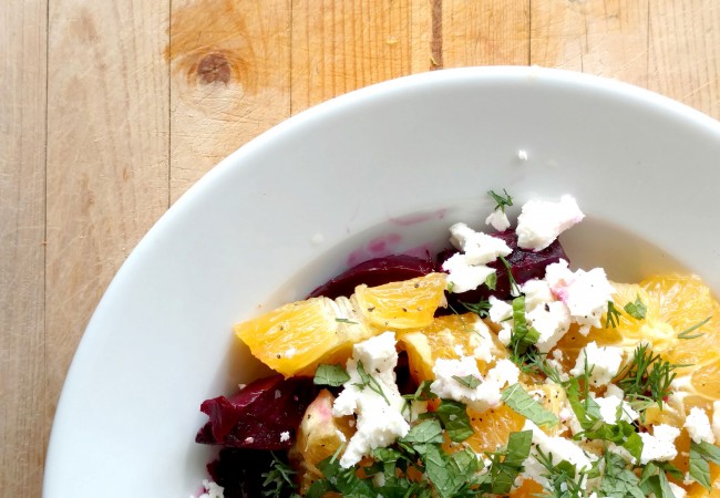 Roasted Beet, Feta and Orange Salad with Herbs