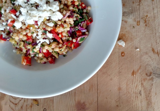 15-Minute Pearl Couscous Salad with Turmeric and Preserved Lemons