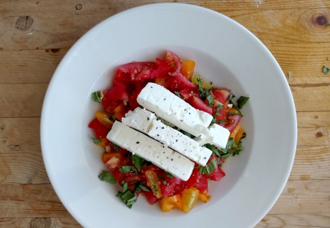 Tomato, Basil and Feta Salad