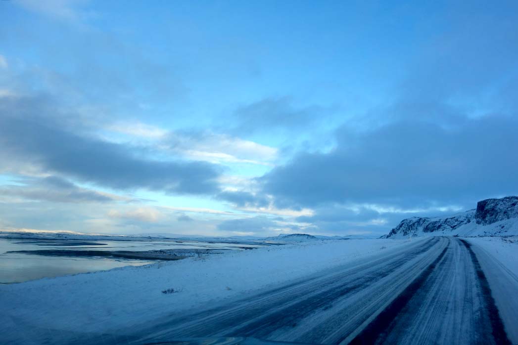 Driving to Bifrost Iceland